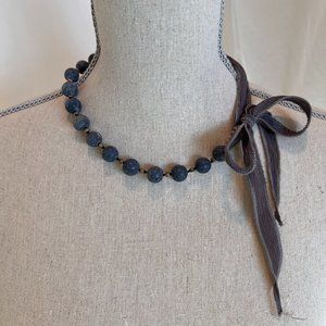 Blue coral bead necklace